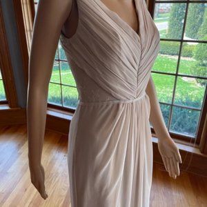 *Monique Lhuillier Latte Lace Chiffon Sleeveless Wedding Dress Bridal Gown Sz 0